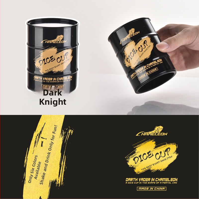 Set čašica za mućkanje kockica u obliku uljne bačve za bar i kućnu upotrebu, od plastike i željeza, tihi shaker sa sitom, za uzrast 14+, blister pakiranje