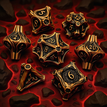 Set kockica Dungeons & Dragons – cinkova legura, 20-strana, zaobljeni kutovi (Težina 172 g; Pakiranje: 50 kom.)