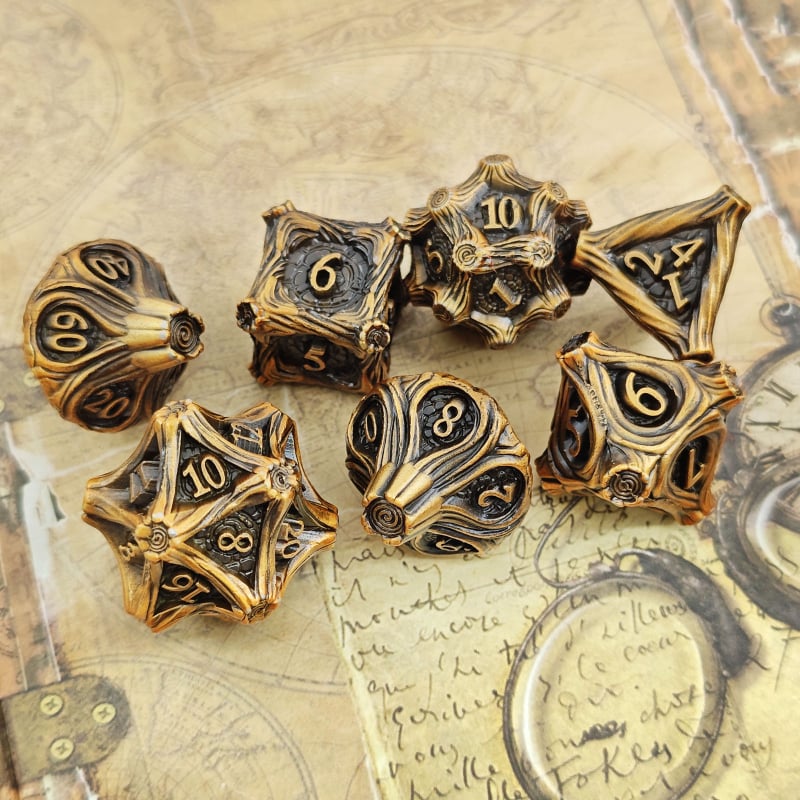 Set kockica Dungeons & Dragons – cinkova legura, 20-strana, zaobljeni kutovi (Težina 172 g; Pakiranje: 50 kom.)