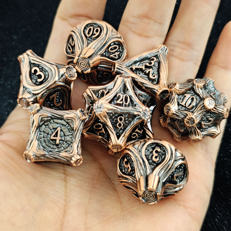 Set kockica Dungeons & Dragons – cinkova legura, 20-strana, zaobljeni kutovi (Težina 172 g; Pakiranje: 50 kom.)