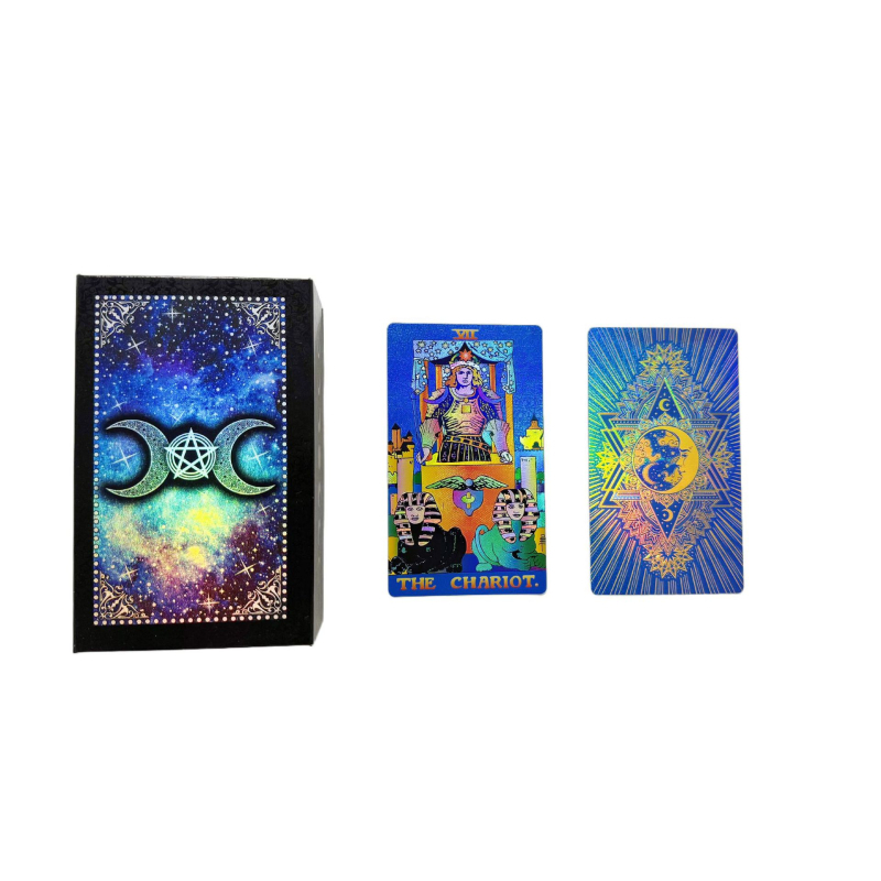 Tarot kártya készlet, PET anyag, asztali játékokhoz, társasjáték-kártyák, Opp zacskó csomagolás, 7-14 és 15-35 éves korosztály számára