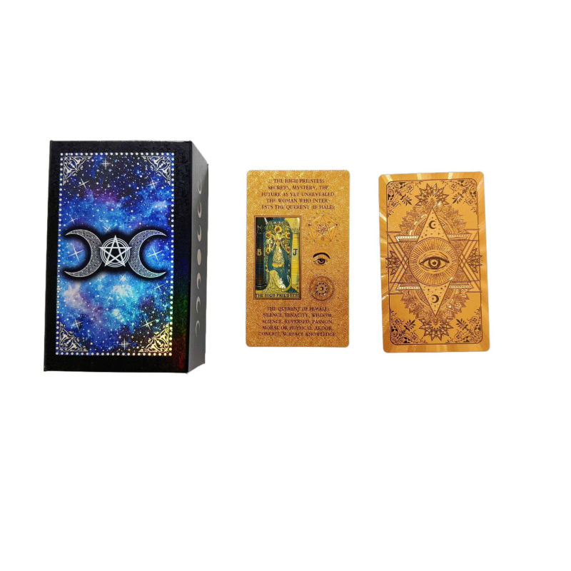 Tarot kártya készlet, PET anyag, asztali játékokhoz, társasjáték-kártyák, Opp zacskó csomagolás, 7-14 és 15-35 éves korosztály számára
