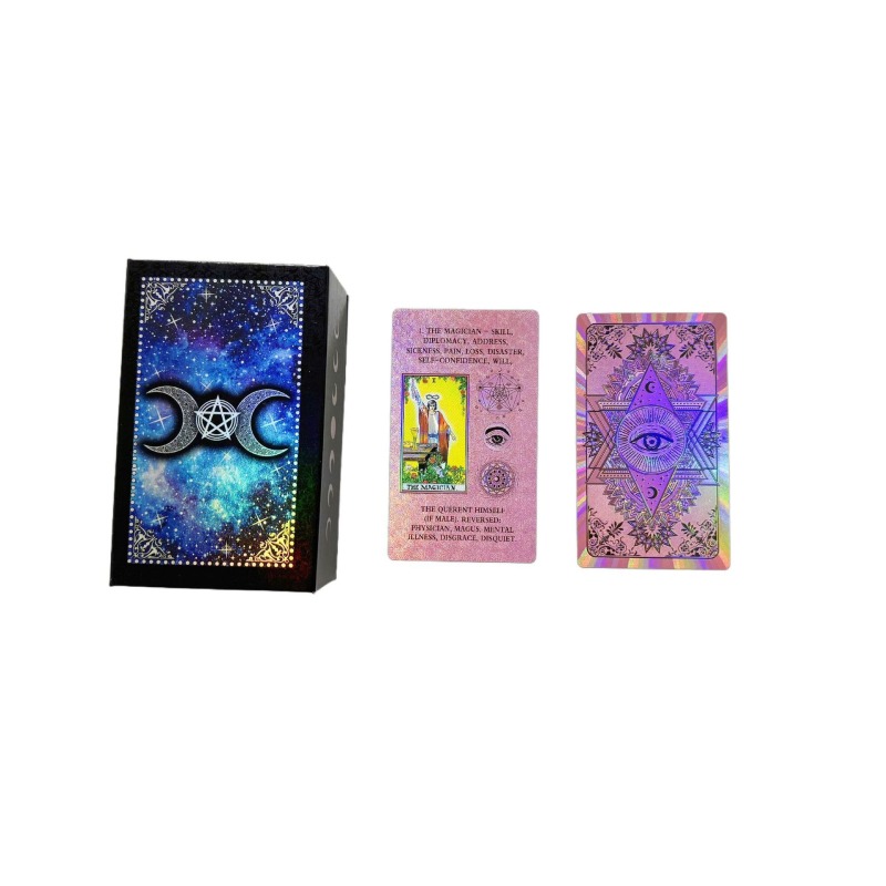 Tarot kártya készlet, PET anyag, asztali játékokhoz, társasjáték-kártyák, Opp zacskó csomagolás, 7-14 és 15-35 éves korosztály számára
