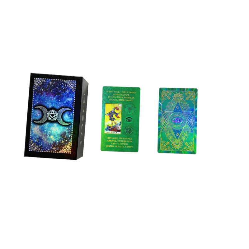 Tarot kártya készlet, PET anyag, asztali játékokhoz, társasjáték-kártyák, Opp zacskó csomagolás, 7-14 és 15-35 éves korosztály számára