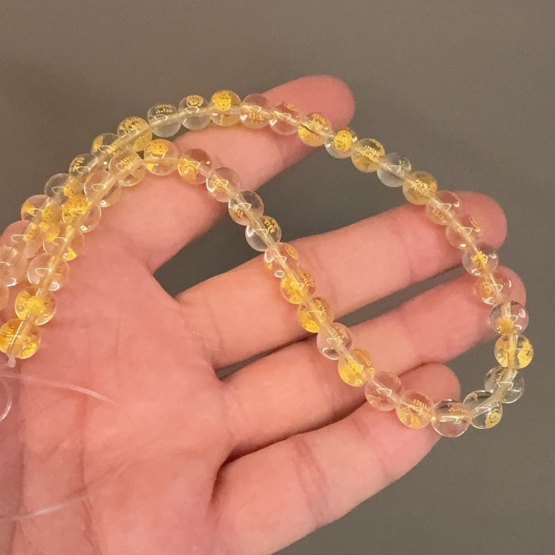 Pozlaćene perle sa šest znakova mantre za DIY nakit, laserski gravirane staklene perle, imitacija crnog ahata, okrugle perle, 10 cm niza