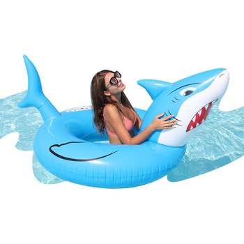 Odrasli plivački prsten s uzorkom ajkule — ekološki PVC, debljina 0,23 mm, plovnu igračku za vodu