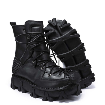 Vīriešu Martin zābaki, augsts augšējais materiāls — pilnās kvalitātes liellopu āda, gumijas zole, 3–5 cm papēdis, iekšējā odere no kokvilnas