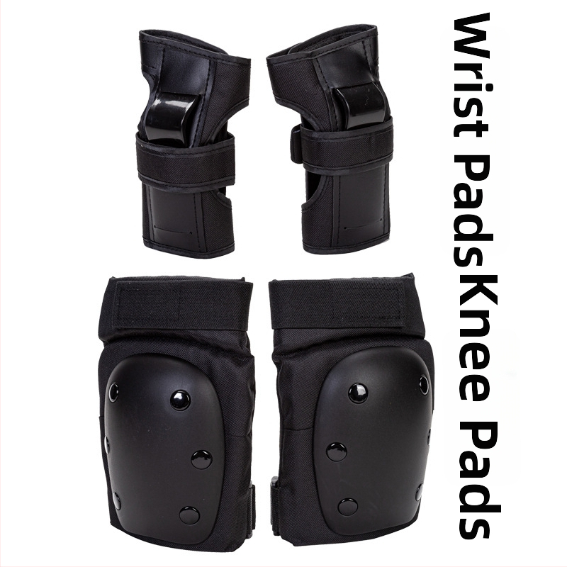 Aizsargu komplekts skrituļslidošanai un ziemas sporta veidiem - ceļgalu, elkoņu un plaukstu aizsargi ar putu pildījumu, sešu vienību komplekts