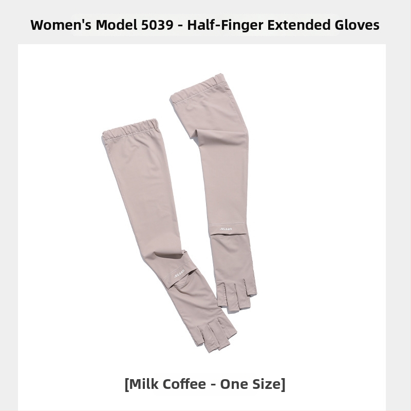 UV apsaugos pirštinės - puspiršto dizainas, kvėpuojančios iš ledinio šilko, greitai džiūsta, neslystančios, su jutikliniu ekranu suderinamos