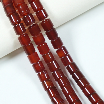 Achát gyöngyök — hengeres, egyenesre vágott, spacer gyöngyök DIY ékszerekhez, polírozott felület