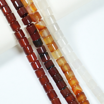 Achát gyöngyök — hengeres, egyenesre vágott, spacer gyöngyök DIY ékszerekhez, polírozott felület