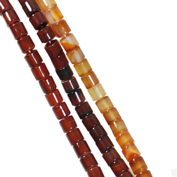 Achát gyöngyök — hengeres, egyenesre vágott, spacer gyöngyök DIY ékszerekhez, polírozott felület