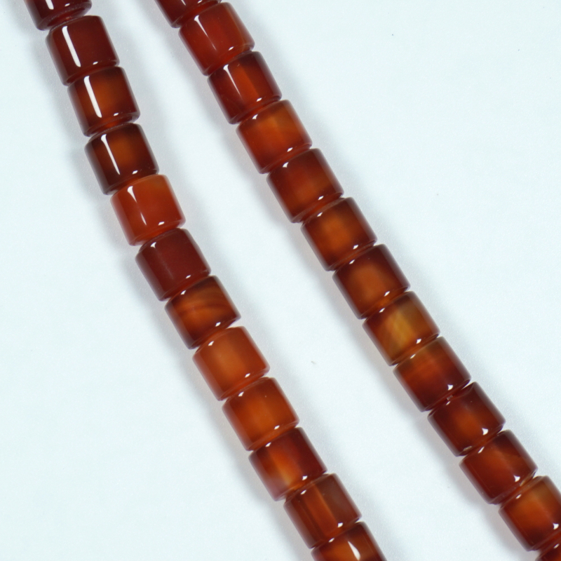 Achát gyöngyök — hengeres, egyenesre vágott, spacer gyöngyök DIY ékszerekhez, polírozott felület