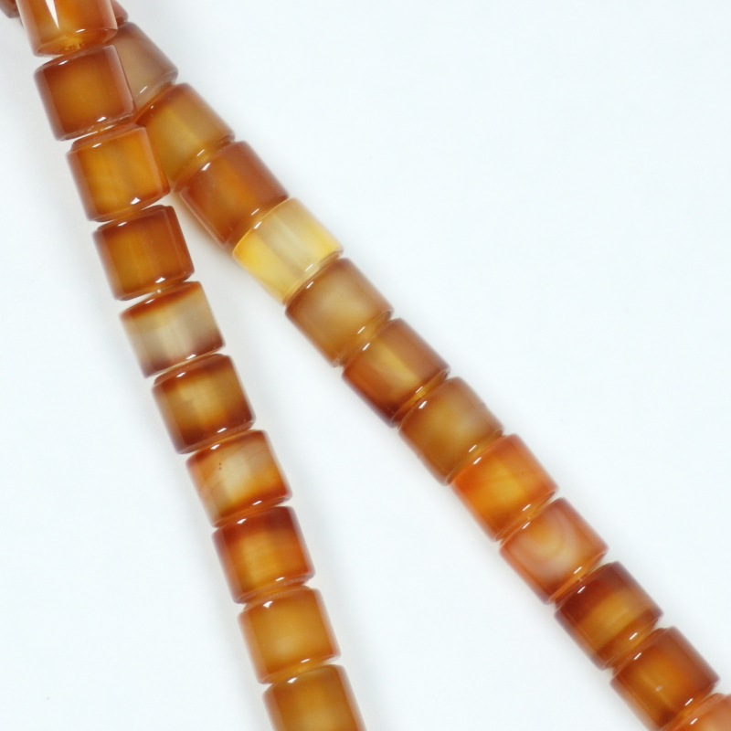 Achát gyöngyök — hengeres, egyenesre vágott, spacer gyöngyök DIY ékszerekhez, polírozott felület