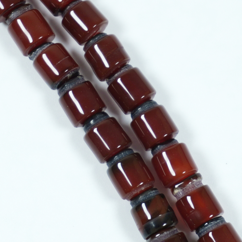 Achát gyöngyök — hengeres, egyenesre vágott, spacer gyöngyök DIY ékszerekhez, polírozott felület