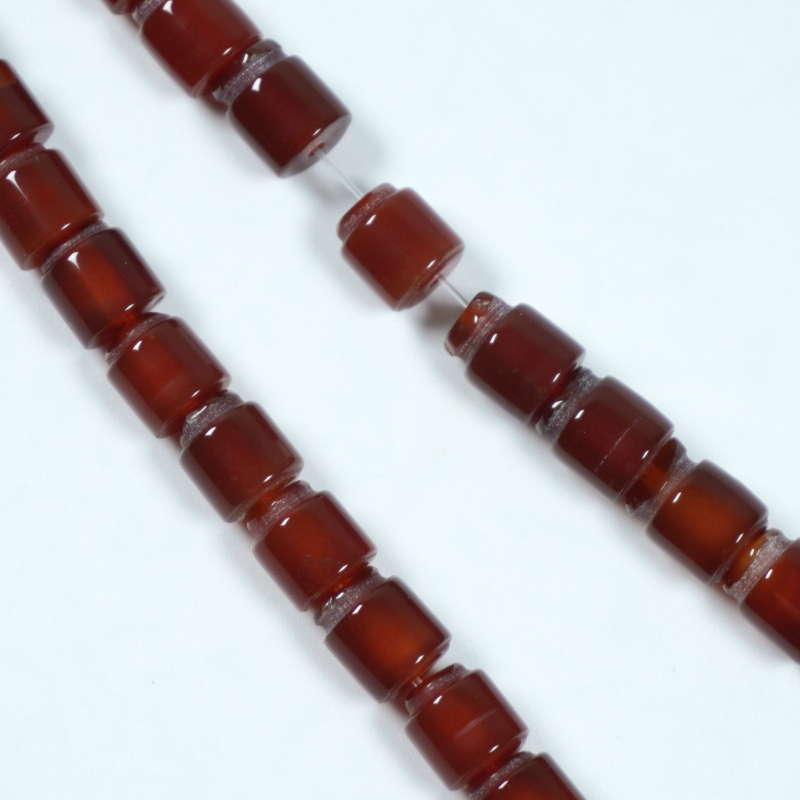 Achát gyöngyök — hengeres, egyenesre vágott, spacer gyöngyök DIY ékszerekhez, polírozott felület