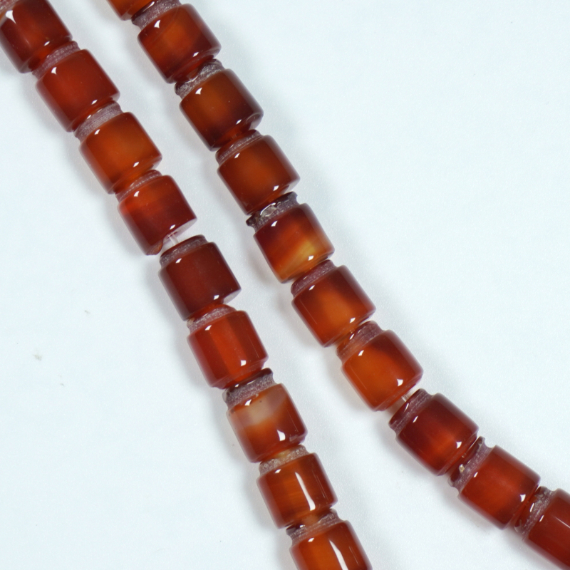 Achát gyöngyök — hengeres, egyenesre vágott, spacer gyöngyök DIY ékszerekhez, polírozott felület