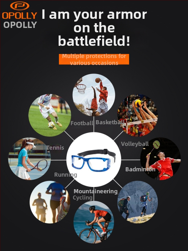 OPOLLY L006 Športové okuliare na miopiu, PC rám, unisex, vymeniteľné šošovky, odnímateľné ramená