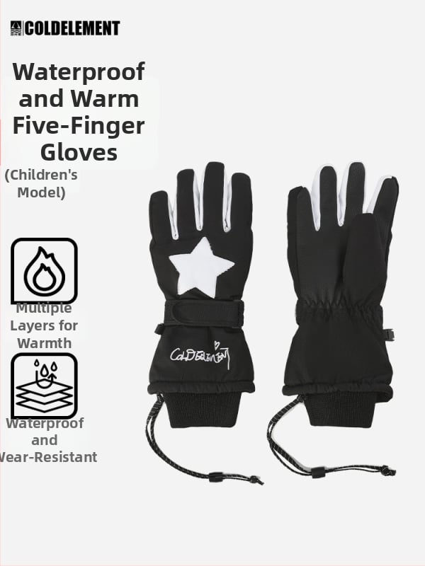 Bērnu slēpošanas cimdi, 2L materiāls, bērniem, piemēroti slēpošanai, bez importa