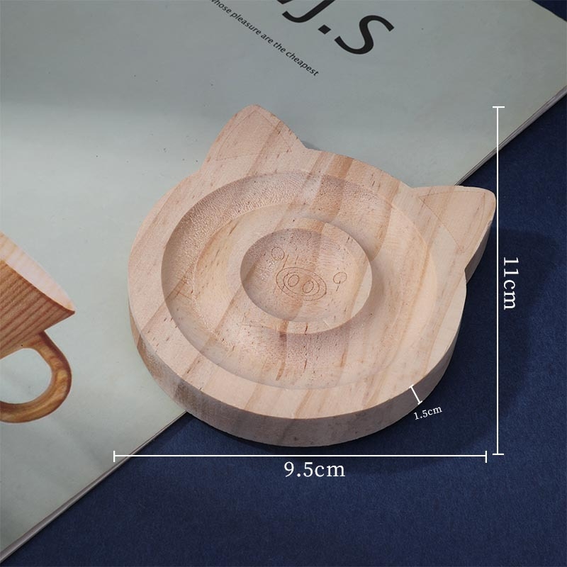 Masīva koka rotaslietu displeja statīvs, pig-cat forma, gravēšana, zīmols Boting