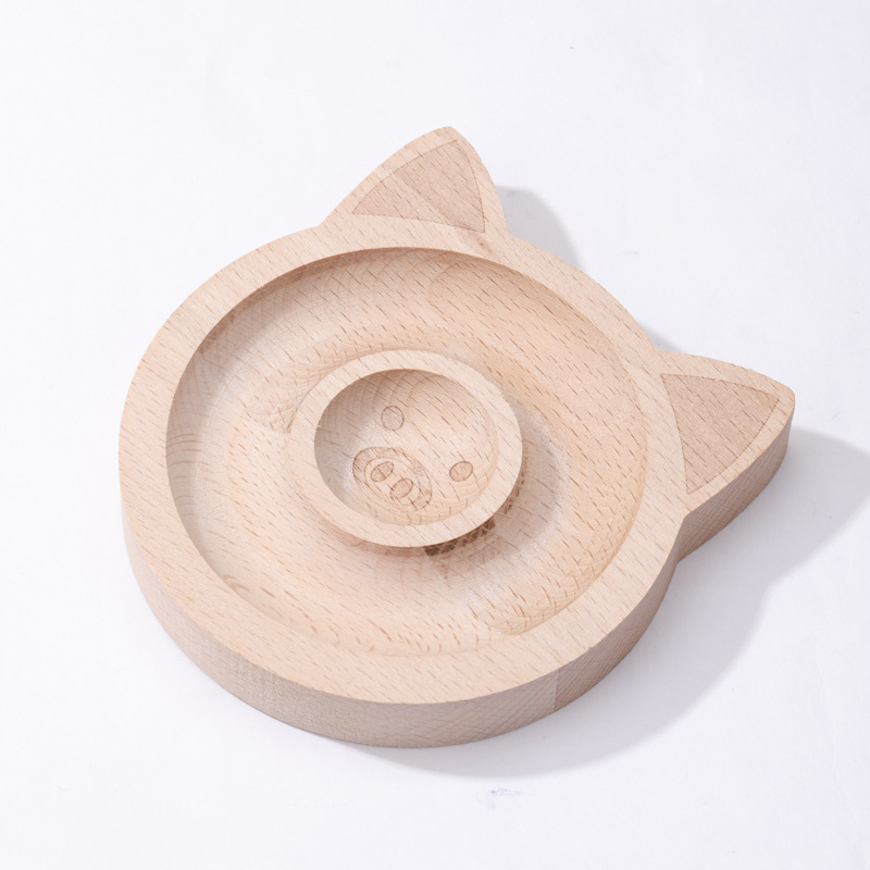 Masīva koka rotaslietu displeja statīvs, pig-cat forma, gravēšana, zīmols Boting