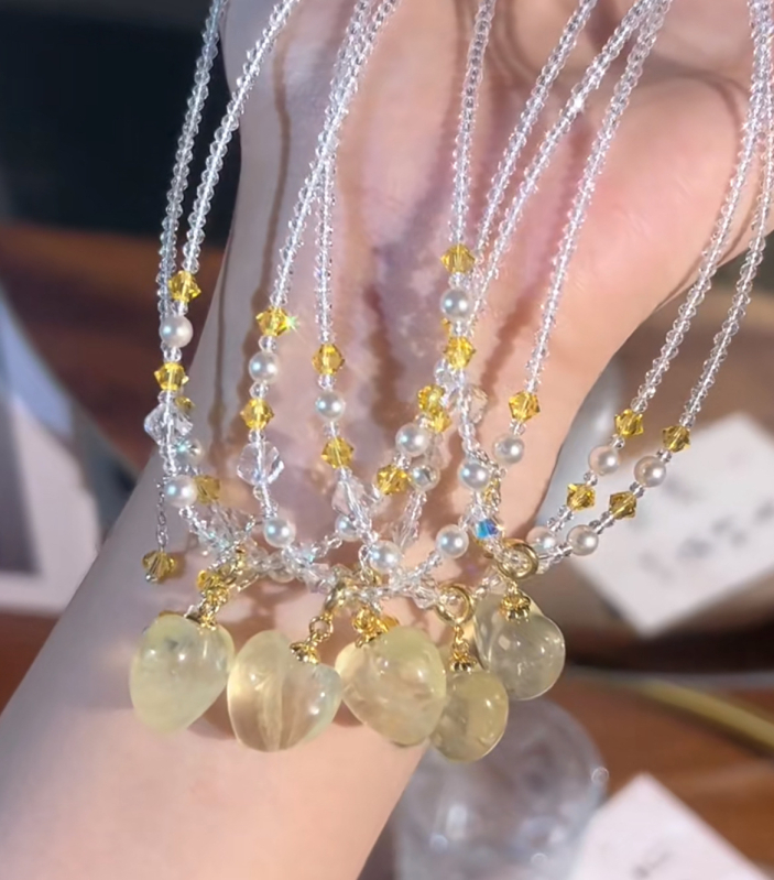 Nakit od kristala s graviranim privjeskom, valovita lanac, geometrijski oblik zodijaka, 22 g, proljeće 2025