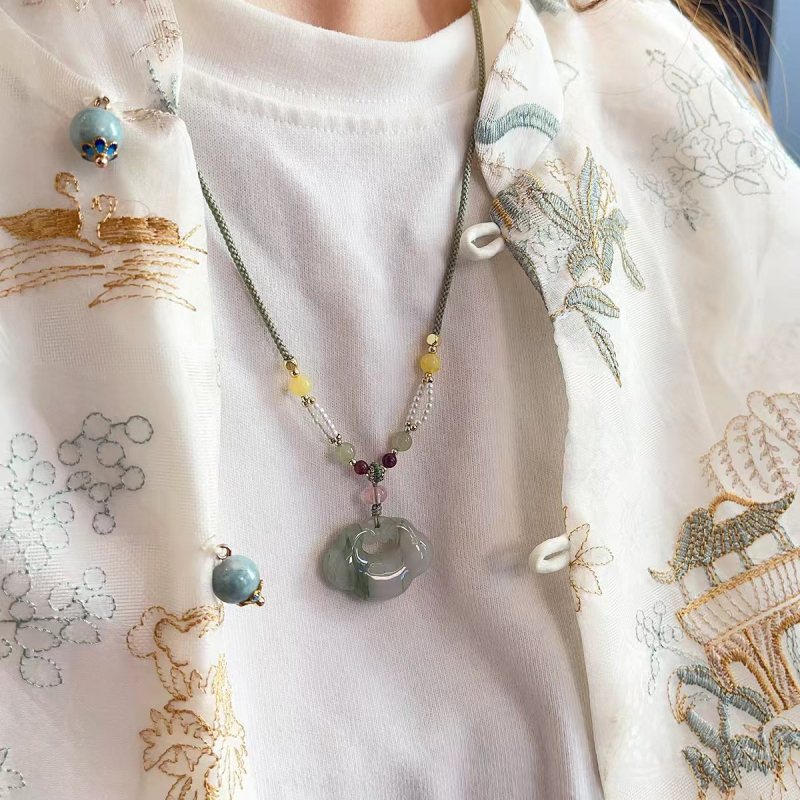 Nakit od kristala s graviranim privjeskom, valovita lanac, geometrijski oblik zodijaka, 22 g, proljeće 2025