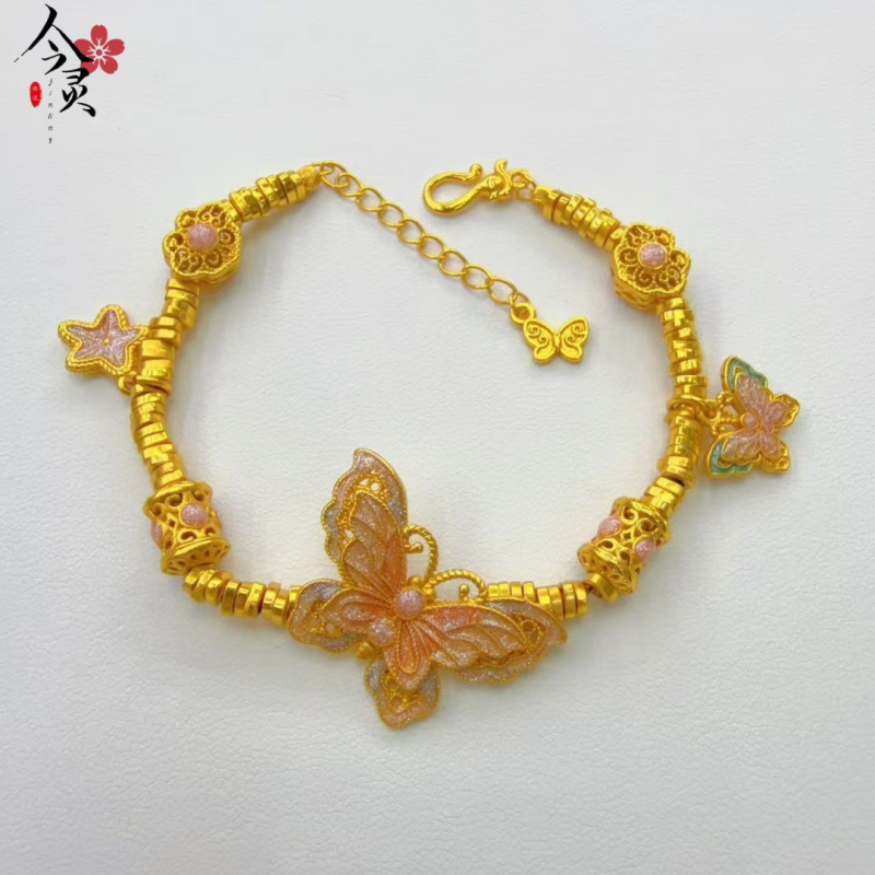 Narukvica Jinling Jewelry, pozlaćeni bakar, elektroplatiranje, ženski modni dodatak