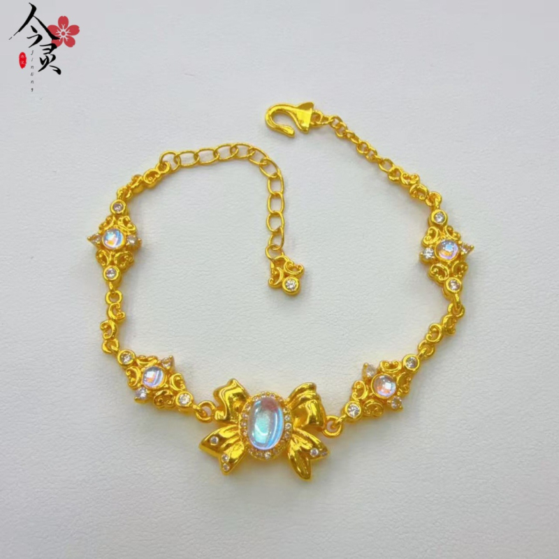 Narukvica Jinling Jewelry, pozlaćeni bakar, elektroplatiranje, ženski modni dodatak