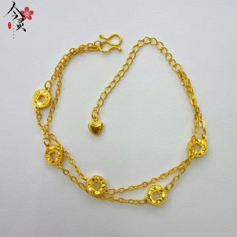 Narukvica Jinling Jewelry, pozlaćeni bakar, elektroplatiranje, ženski modni dodatak