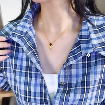 S925 ezüst Iris virág nyaklánc kristály berakással, keresztlánccal, körte alakú kövek