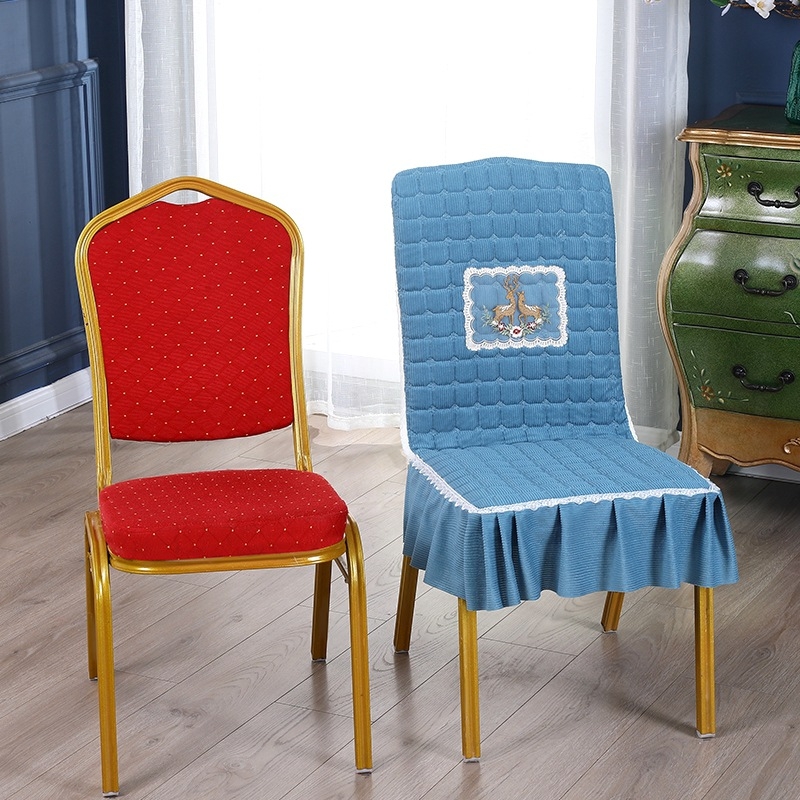 Navlaka za stolicu za hotel – Materijal: poliuretansko elastinsko vlakno (spandex); Oblik: kvadratni oblik; Uzorak: mreža; Funkcija: otpornost na visoke temperature; Stil: jednostavan i moderan