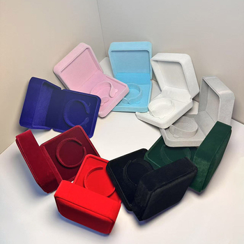 Flanel bélésű karkötő doboz, ékszercsomagoláshoz, üres ajándékdoboz