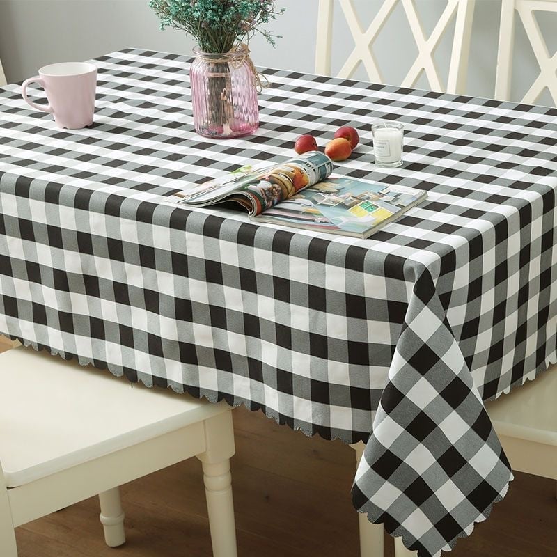 Jia lihua πολυεστερικό τραπεζομάντιλο καρό, ορθογώνιο, μοντέρνο μινιμαλιστικό στιλ ξενοδοείου