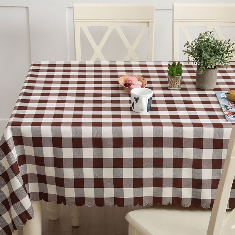 Jia lihua πολυεστερικό τραπεζομάντιλο καρό, ορθογώνιο, μοντέρνο μινιμαλιστικό στιλ ξενοδοείου