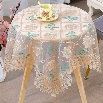 Staltiesė su gėlėtu raštu, apskrito formos, poliesterio audinys, Europos stilius, namų naudojimui