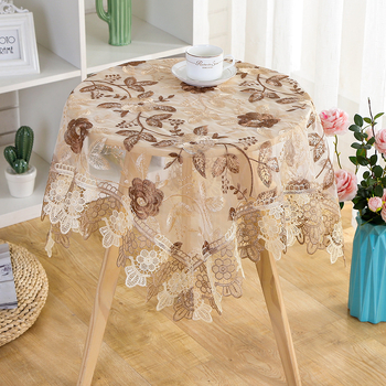 Staltiesė su gėlėtu raštu, apskrito formos, poliesterio audinys, Europos stilius, namų naudojimui