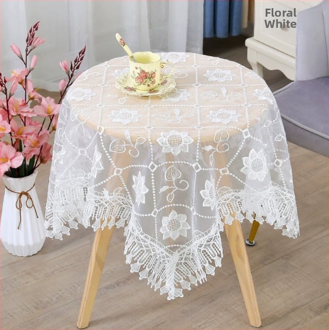 Staltiesė su gėlėtu raštu, apskrito formos, poliesterio audinys, Europos stilius, namų naudojimui