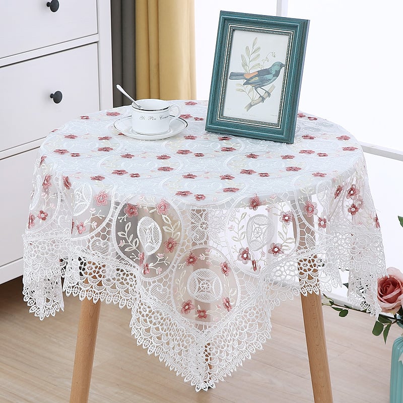 Staltiesė su gėlėtu raštu, apskrito formos, poliesterio audinys, Europos stilius, namų naudojimui