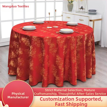 Viešbučio apskrito stalo užvalkalas iš poliesterio, atsparus vandeniui ir aliejui, storas Jacquard audinys