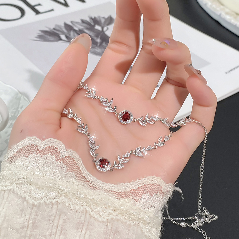 Ametisti kristalli kaelakee, 925 hõbe, sünteetilised kubik-tsirkoonid, kerge luksusstiil, Hui kai bränd