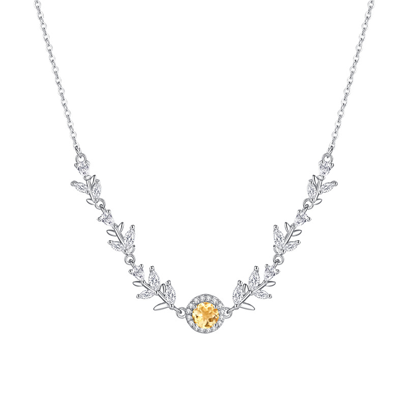 Ametisti kristalli kaelakee, 925 hõbe, sünteetilised kubik-tsirkoonid, kerge luksusstiil, Hui kai bränd