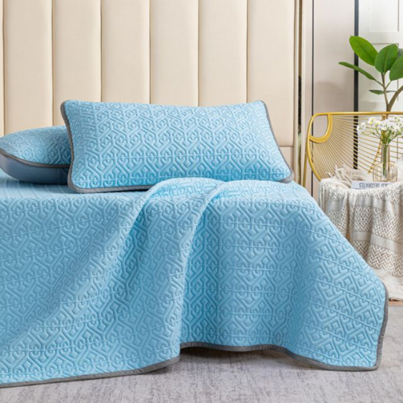 3-daļīgs Mica Ice Silk Lateksa dzesējošais mats komplekts, 90%+ dabīgā latekss, drukātais austs, moderns minimālisma stils, bez pielāgošanas