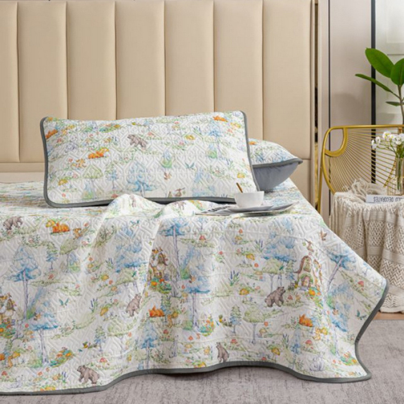 3-daļīgs Mica Ice Silk Lateksa dzesējošais mats komplekts, 90%+ dabīgā latekss, drukātais austs, moderns minimālisma stils, bez pielāgošanas