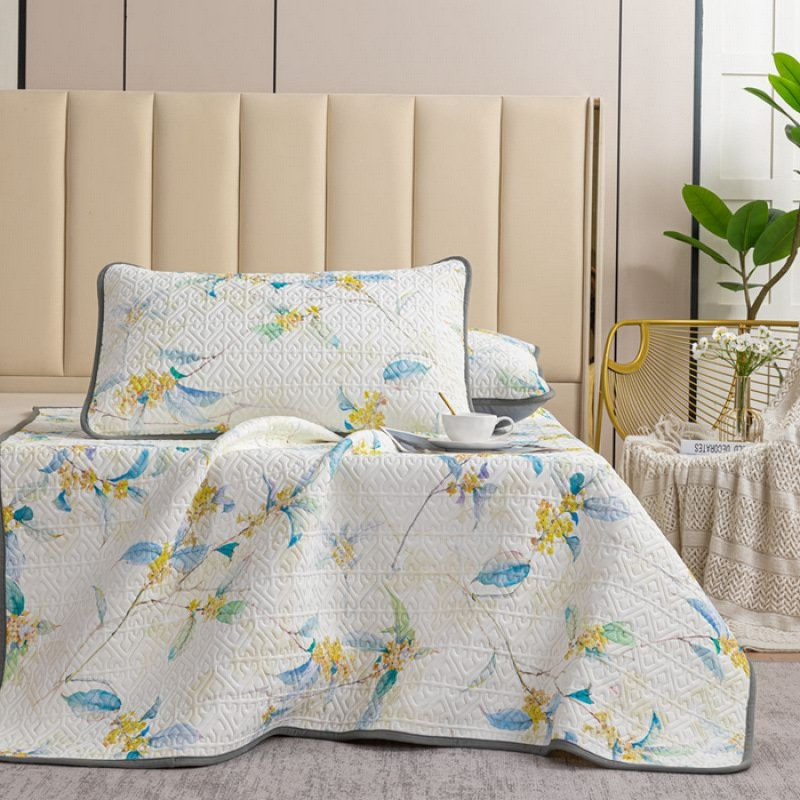 3-daļīgs Mica Ice Silk Lateksa dzesējošais mats komplekts, 90%+ dabīgā latekss, drukātais austs, moderns minimālisma stils, bez pielāgošanas