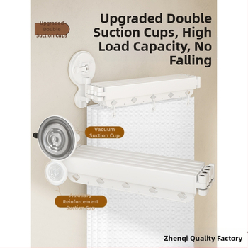 Dušas aizkars ar piesūcekņu stiprinājumiem, saliekams, bez urbumiem, ūdensizturīgs, sausā–mitrā dalīšana – kokvilna un lina, skandināvu stils