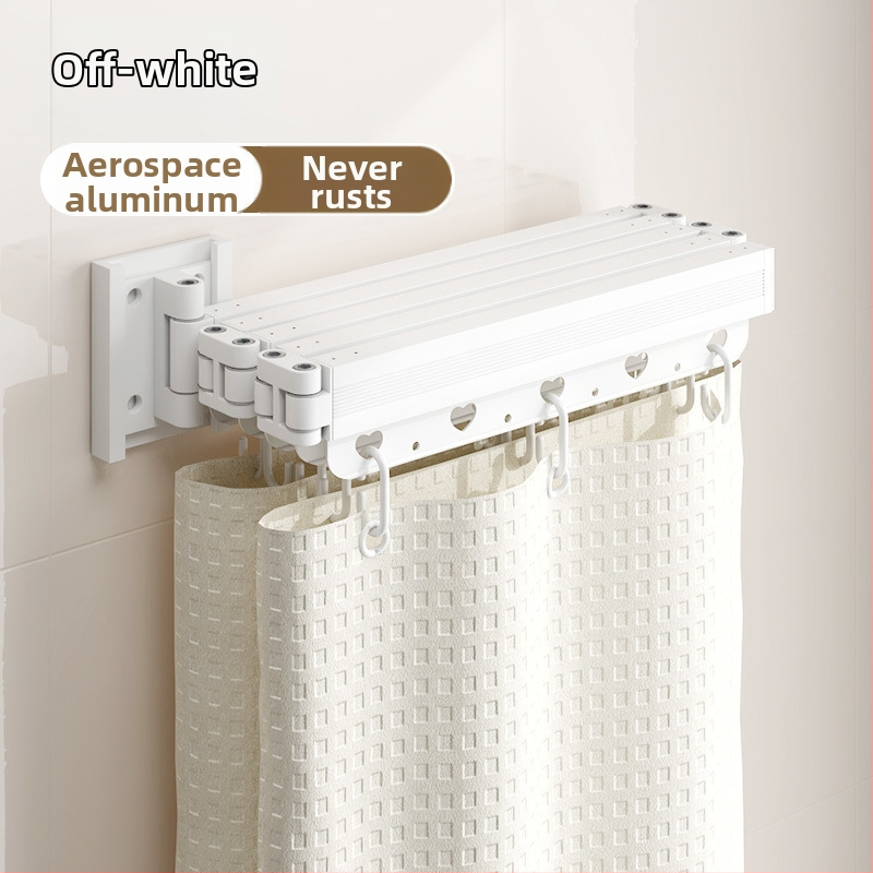 Dušas aizkars ar piesūcekņu stiprinājumiem, saliekams, bez urbumiem, ūdensizturīgs, sausā–mitrā dalīšana – kokvilna un lina, skandināvu stils