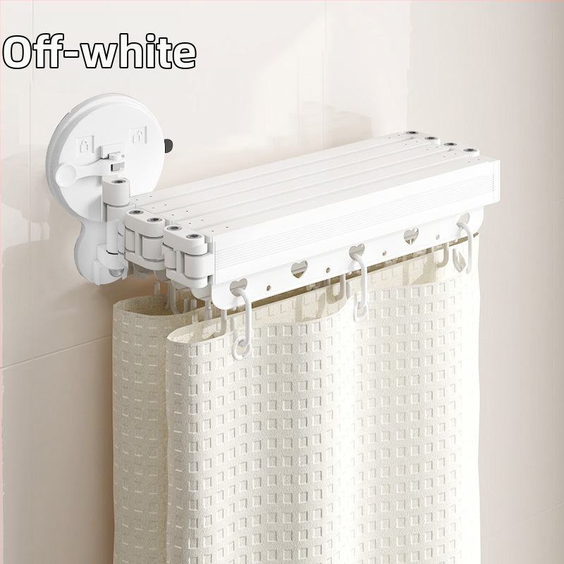 Dušas aizkars ar piesūcekņu stiprinājumiem, saliekams, bez urbumiem, ūdensizturīgs, sausā–mitrā dalīšana – kokvilna un lina, skandināvu stils