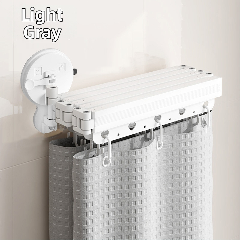 Dušas aizkars ar piesūcekņu stiprinājumiem, saliekams, bez urbumiem, ūdensizturīgs, sausā–mitrā dalīšana – kokvilna un lina, skandināvu stils