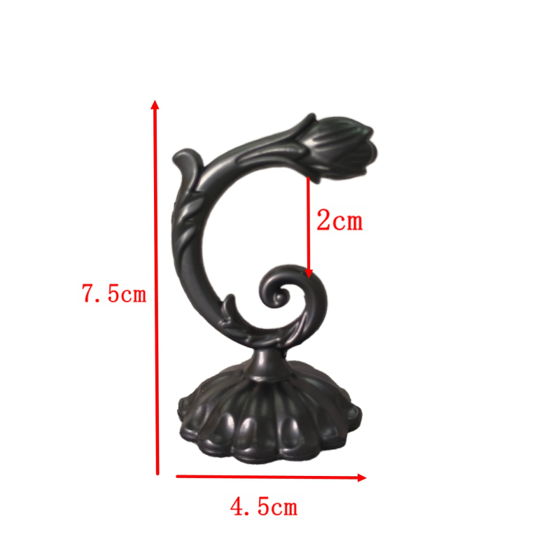 Kuka za zavjese od cinkovog legura, model QX-082, za viseće zavjese, dizajn cvjetna loza, moderni minimalistički stil.